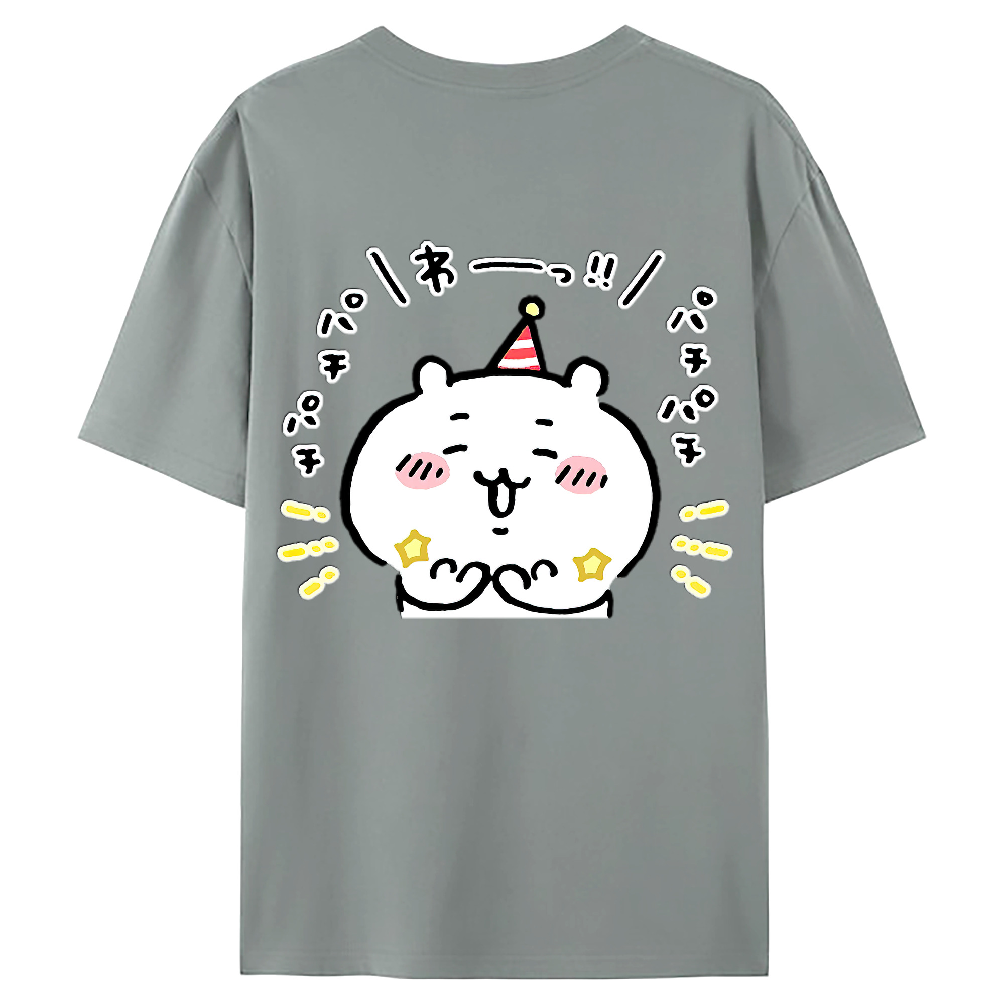 （画像用） ちいかわ ちいかわ Chii-kawa chiikawa 綿100％ メンズ半袖Tシャツ（バックプリント） 通気性